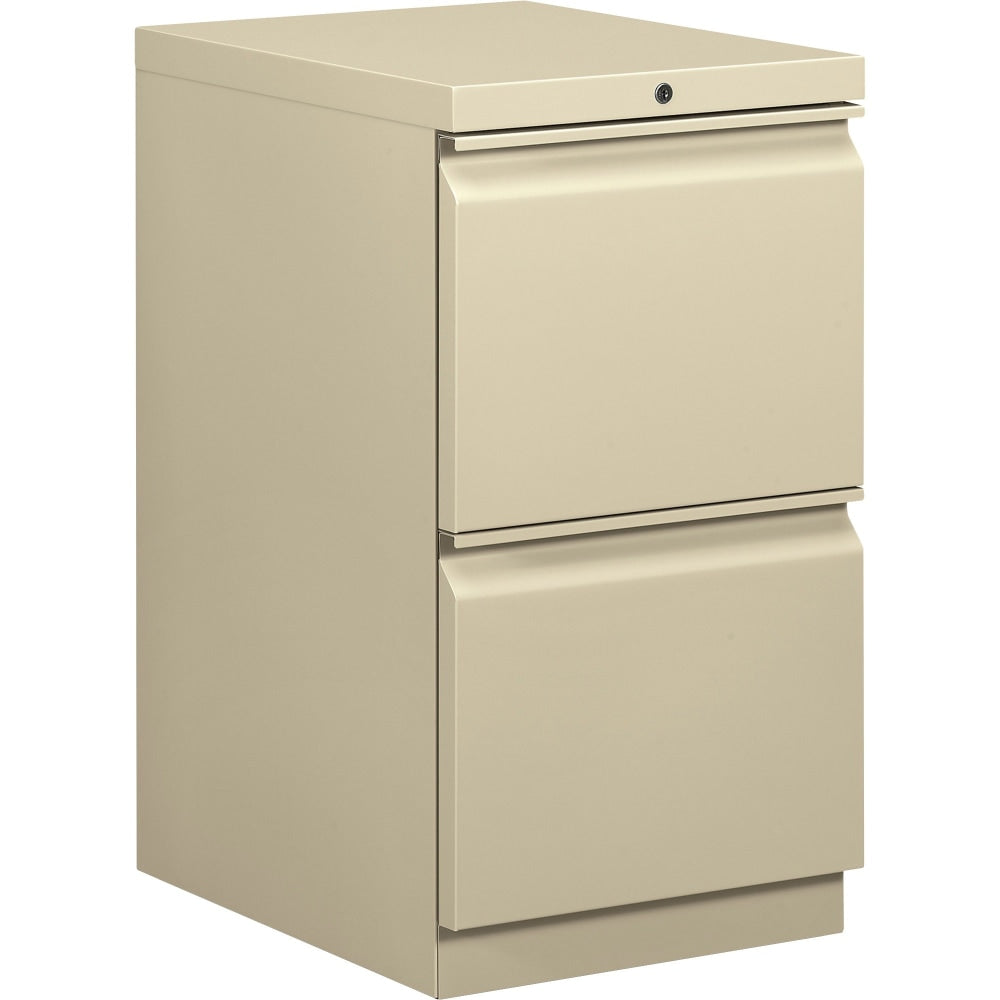 HON Brigade 15inW x 19-7/8inD Lateral 2-Drawer Mobile "R" Pull Pedestal File Cabinet, Putty