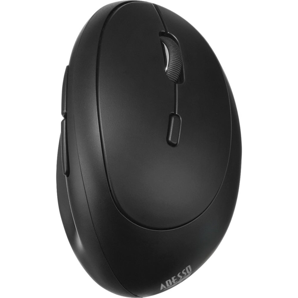 Adesso iMouse V10 - Wireless Vertical Ergonomic Mini Mouse - Optical - Wireless - Radio Frequency - 2.40 GHz - Black - USB - 1600 dpi - Scroll Wheel - 6 Button(s) - Right-handed