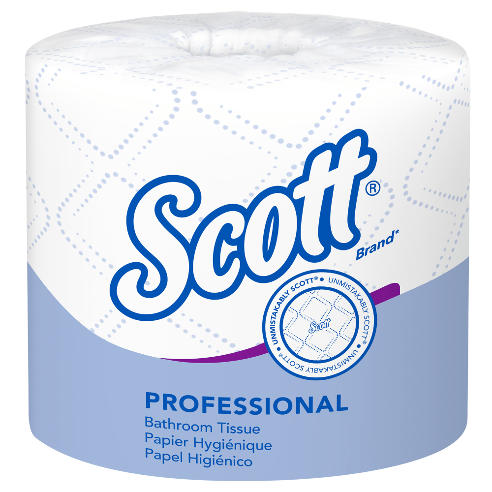 Scott Professional Standard Roll 2-Ply Toilet Paper, 25% Recycled, 550 Sheets Per Roll, Pack Of 80 Rolls