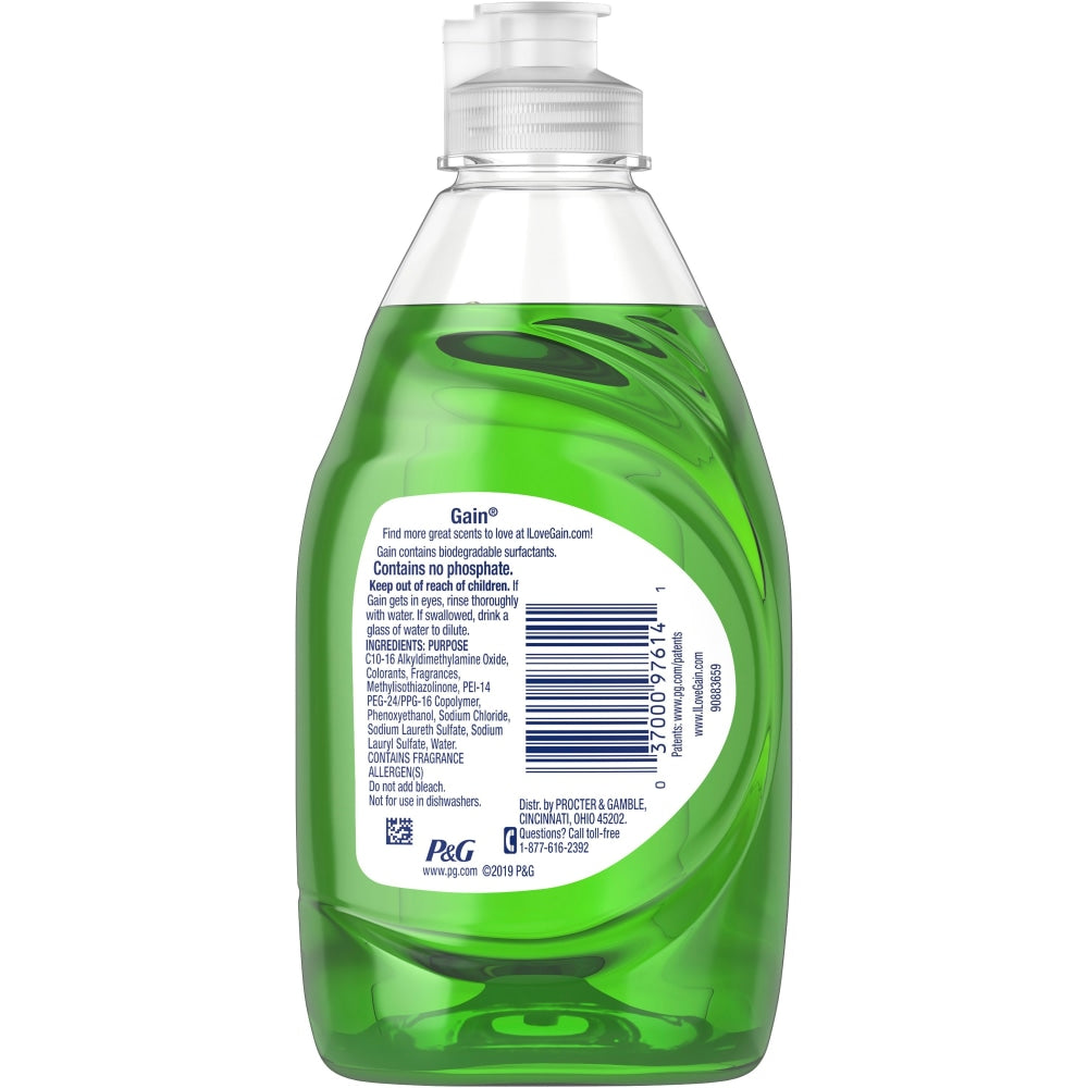 Gain Ultra Original Scent Dishwashing Liquid - 8 fl oz (0.3 quart) - Clean Scent - 12 / Carton - Green