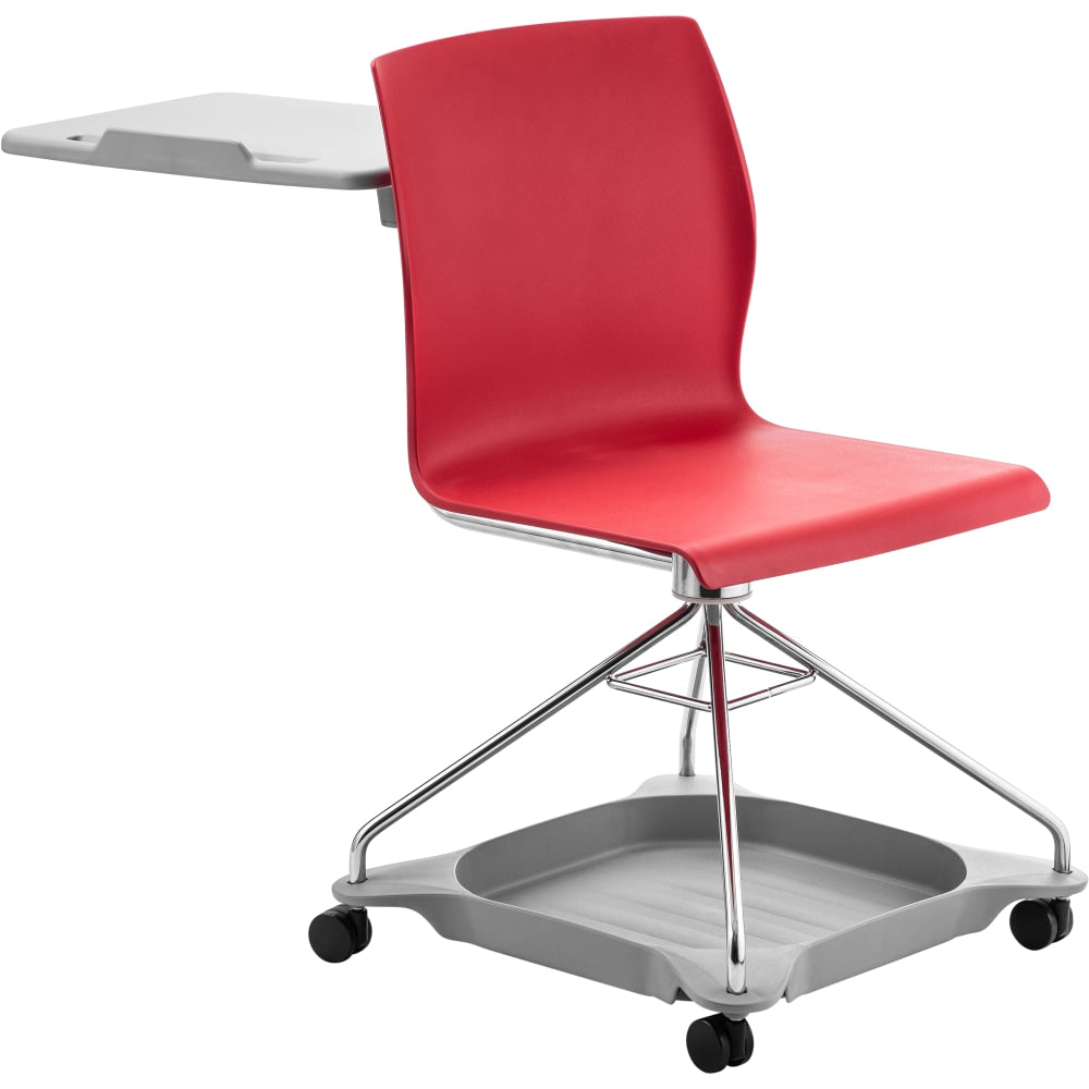 National Public Seating CoGo Series 25inW Student Desk And Mobile Tablet Arm Chair, Red