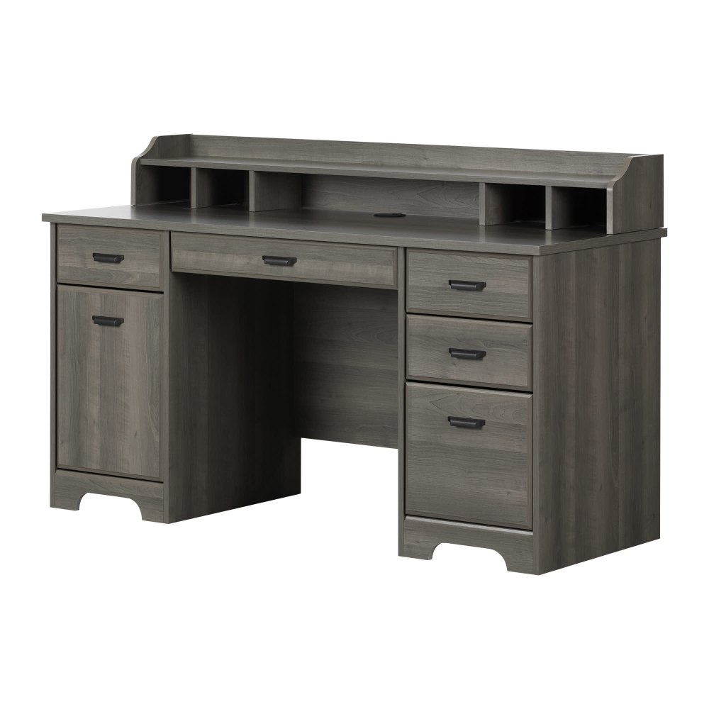 South Shore Versa 60inW Computer Office Desk, Gray Maple