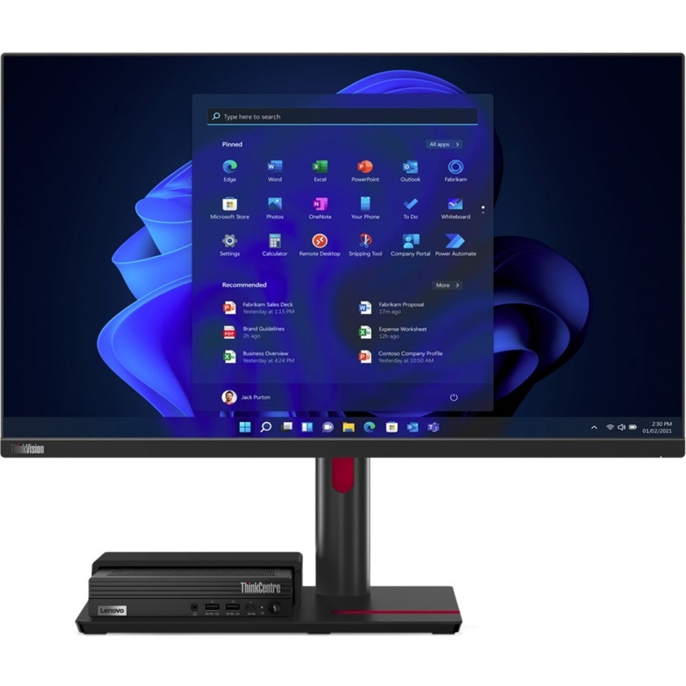 Lenovo ThinkCentre TIO Flex 22i 22in Class Full HD LCD Monitor - 16:9 - Black - 21.5in Viewable - In-plane Switching (IPS) Technology - 1920 x 1080 - 16.7 Million Colors - 250 Nit - 4 ms - Speakers - HDMI - VGA - DisplayPort - USB Hub