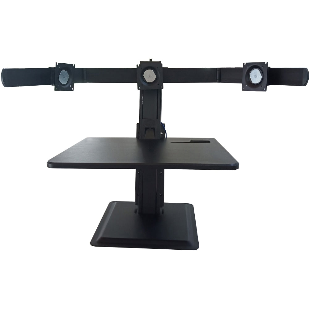 Lorell Deluxe 3-Monitor Desk Riser, 27-5/16in x 26in, Black