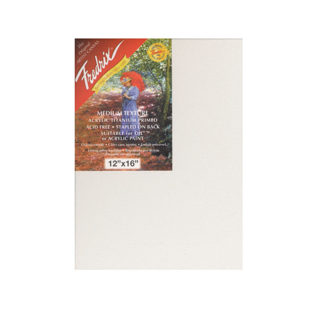 Fredrix Red Label Stretched Cotton Canvases, 12in x 16in x 11/16in, Pack Of 2