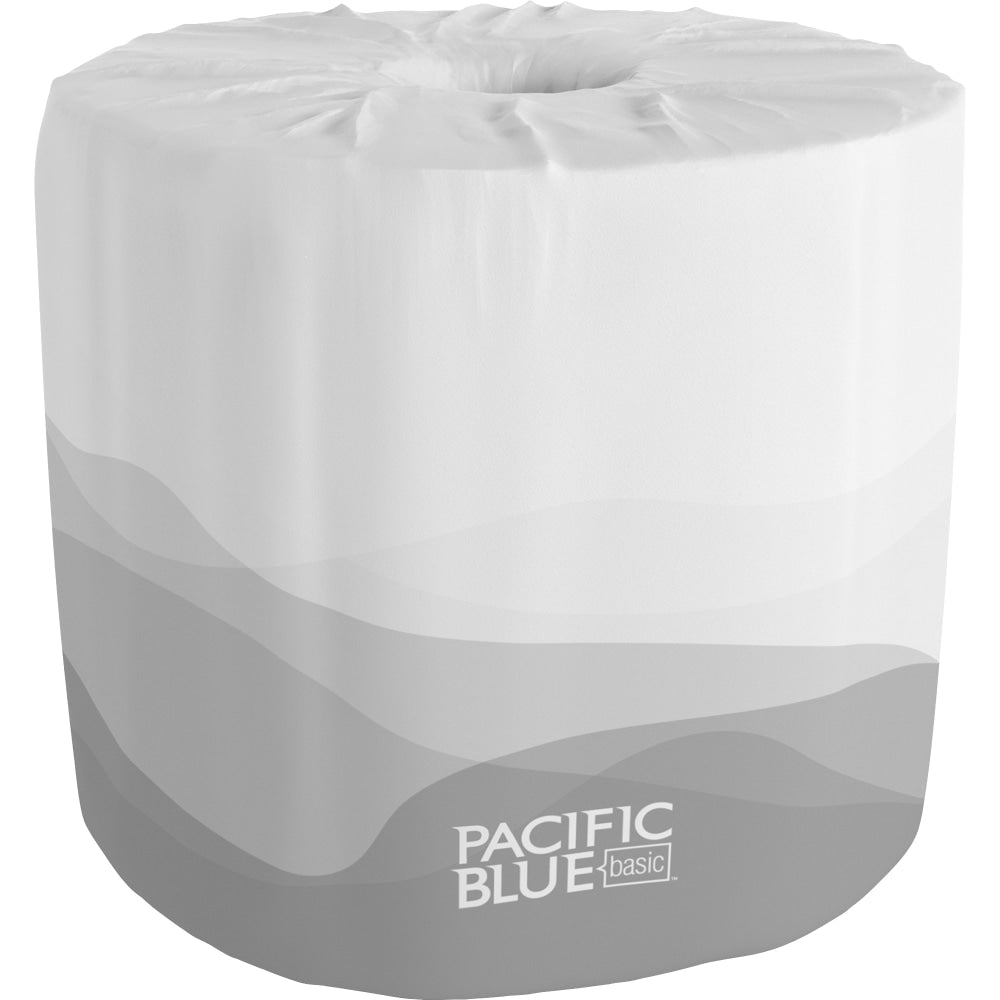 Pacific Blue Basic Standard Roll Toilet Paper - 2 Ply - 4in x 4in - 550 Sheets/Roll - White - 80 / Carton