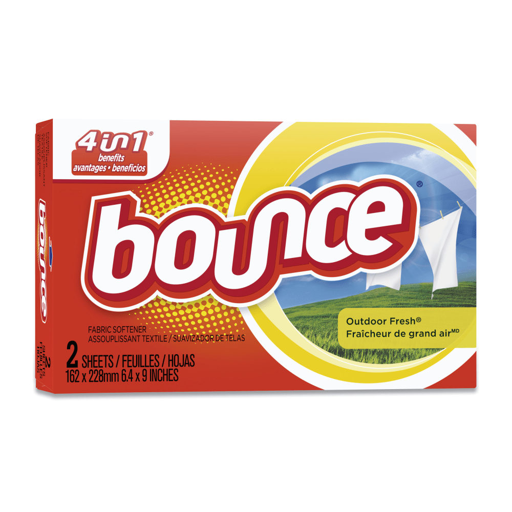 Bounce Fabric Softener Sheets, Outdoor Fresh Scent, 2 Sheets Per Box, Pack Of 156 Boxes