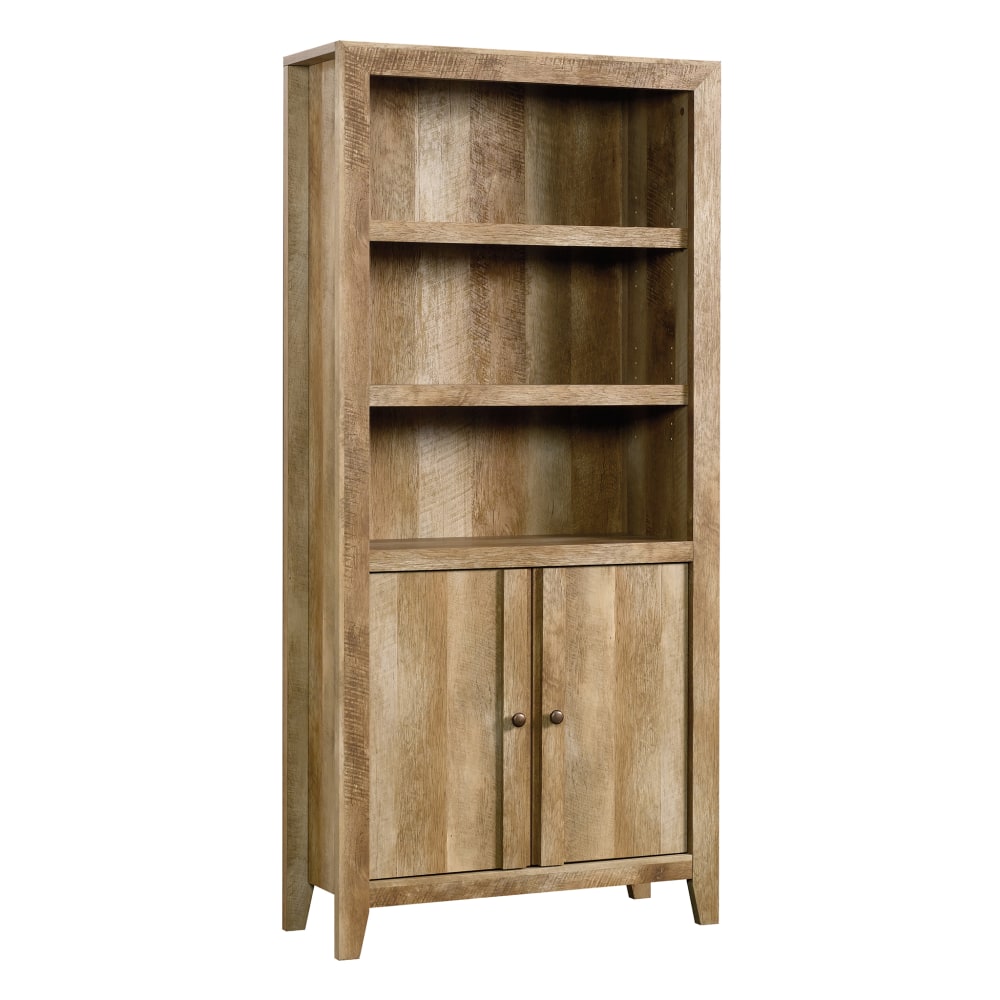 Sauder Dakota Pass 72inH 5-Shelf Library Bookcase With Doors, Craftsman Oak