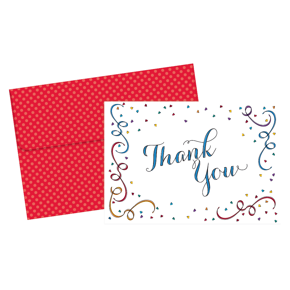 Great Papers! Thank You Cards, 4 7/8in x 3 3/8in, Party Elements, Multicolor, Pack Of 20