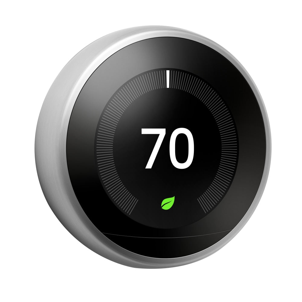 Google Nest Programmable Learning Thermostat with Temperature Sensor, 3rd Generation, Stainless Steel