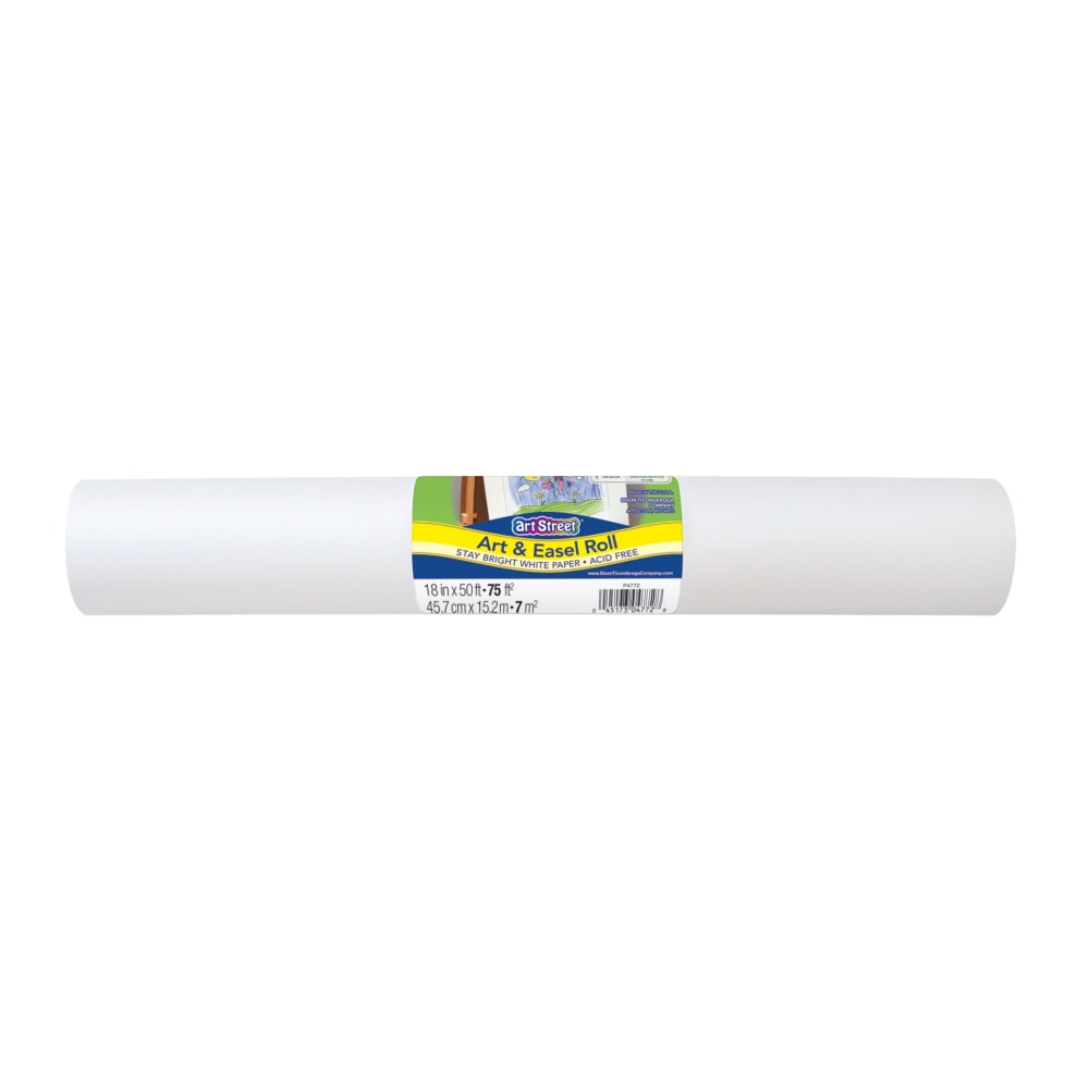 Art Street Art & Easel Roll, White, 18in X 50ft, Pack Of 3 Rolls