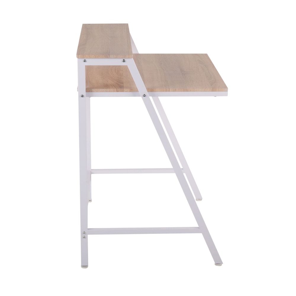 LumiSource 2-Tier 32inW Computer Desk, Natural/White