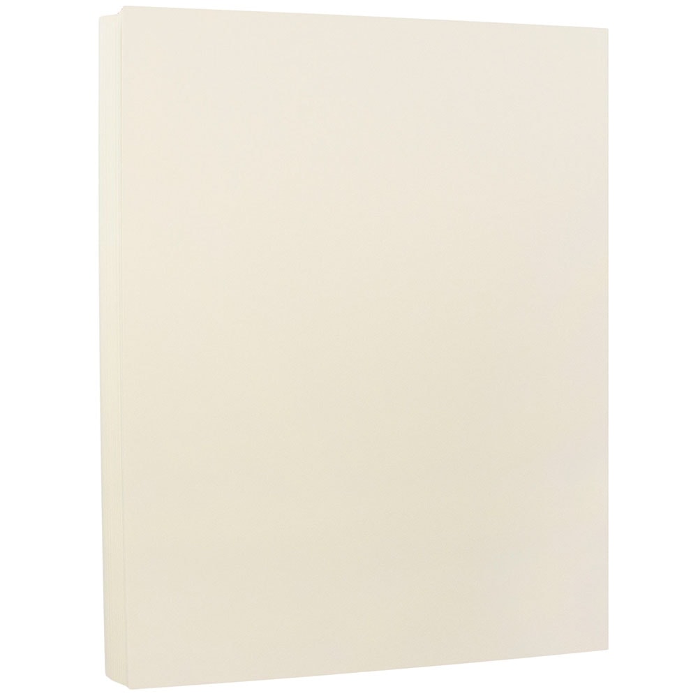 JAM Paper Card Stock, Strathmore Ivory Wove, Letter (8.5in x 11in), 88 Lb, Pack Of 50