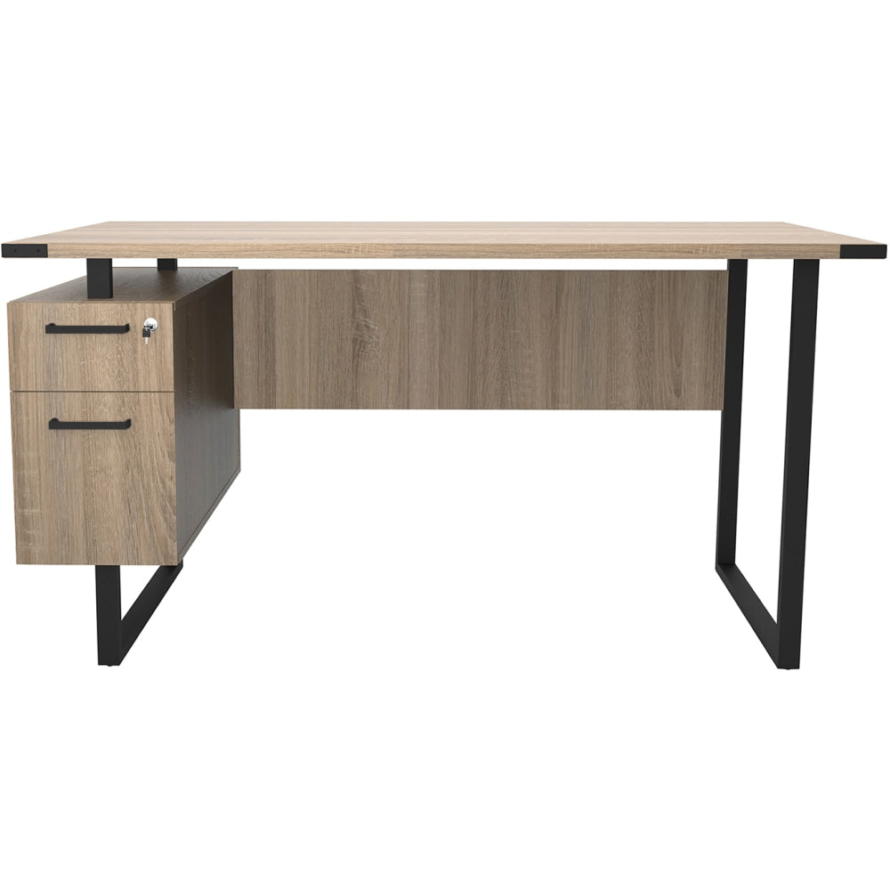 Safco Mirella SOHO 63inW Writing Desk With Pedestal, Sand Dune