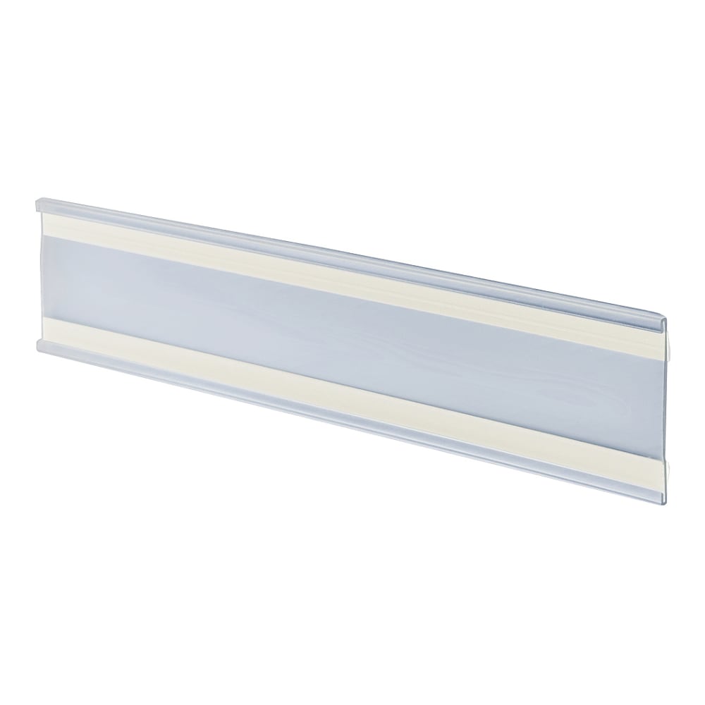 Azar Displays Plastic Adhesive-Back Name Plates, 3in x 11in, Clear, Pack Of 10 Name Plates