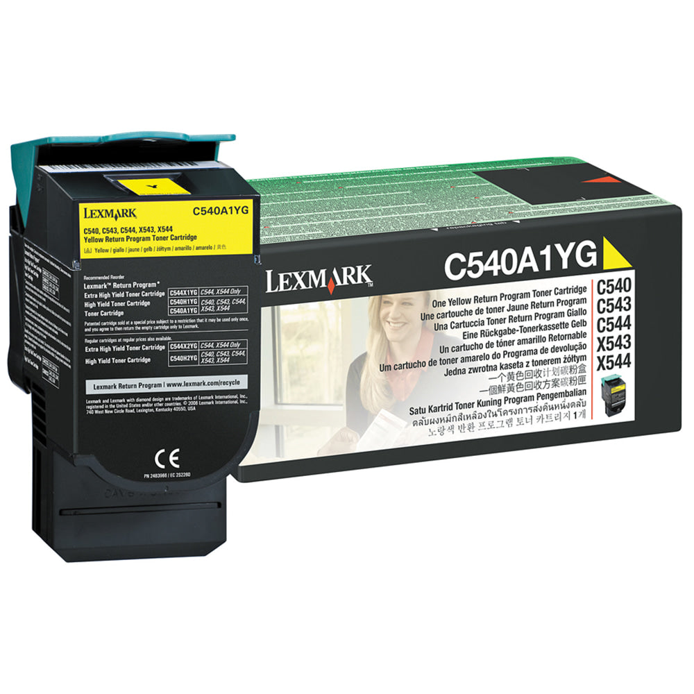 Lexmark C540A1YG Yellow Return Program Toner Cartridge