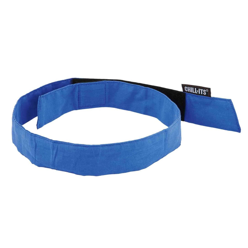 Ergodyne Chill-Its 6705 Evaporative Cooling Bandanas, Solid Blue, Pack Of 24 Bandanas