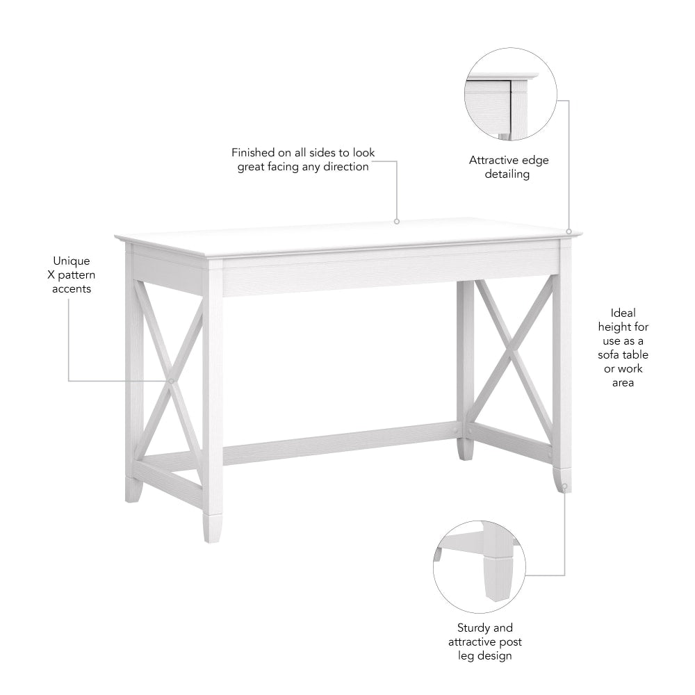 Bush Furniture Key West 48inW Writing Desk, Pure White Oak, Standard Delivery