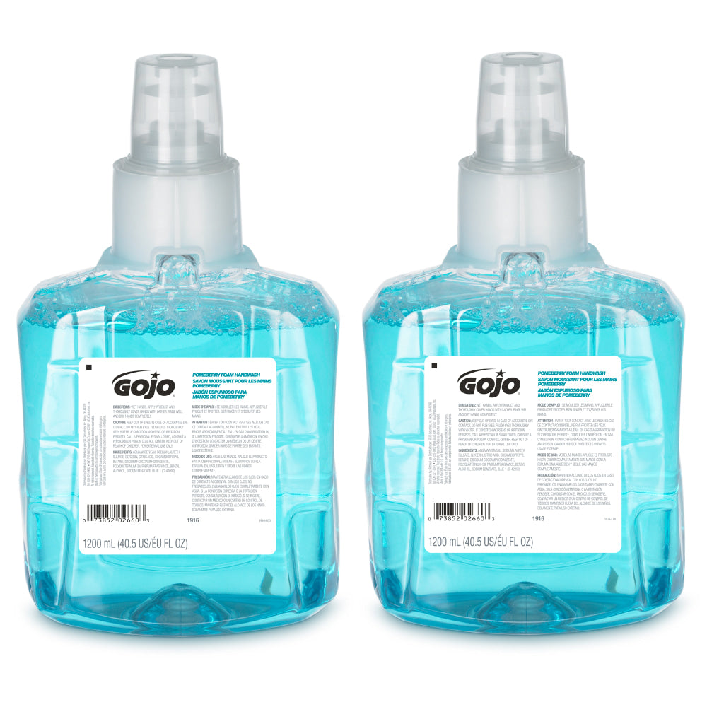 GOJO LTX-12 Pomeberry Foam Handwash Refills,1,200 mL, Case Of 2