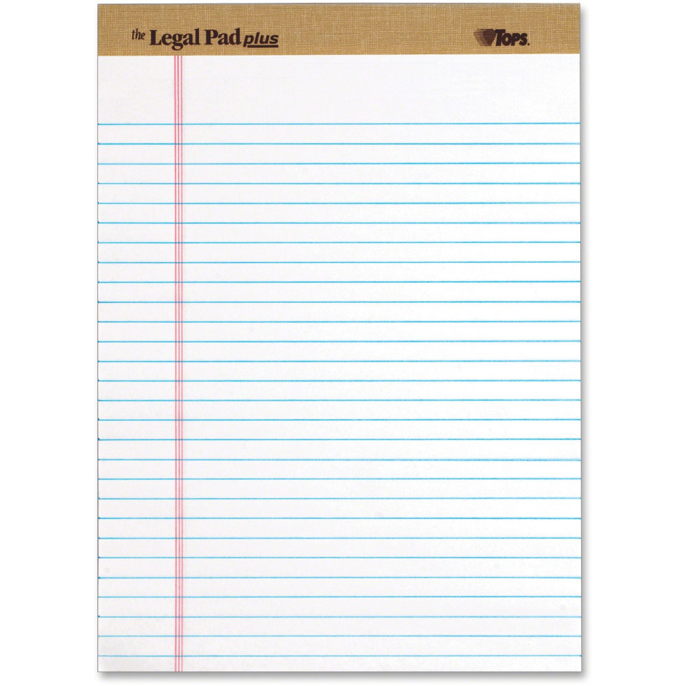 Tops The Legal Pad 71533 Notepad - 50 Sheets - Letter - 8 1/2in x 11in - White Paper - Perforated - 1 Dozen