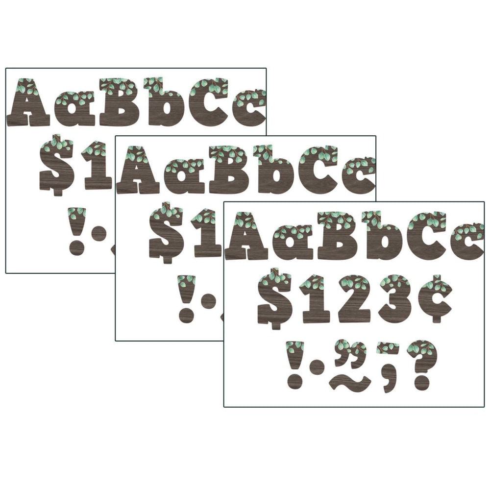 Teacher Created Resources 4in Letters, Eucalyptus, 230 Pieces Per Pack, Set Of 3 Packs