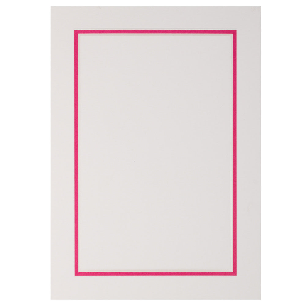 JAM Paper Large Stationery Set, Set Of 50 White/Pink Cards, 50 White Outer Envelopes and 50 White/Pink Inner Envelopes