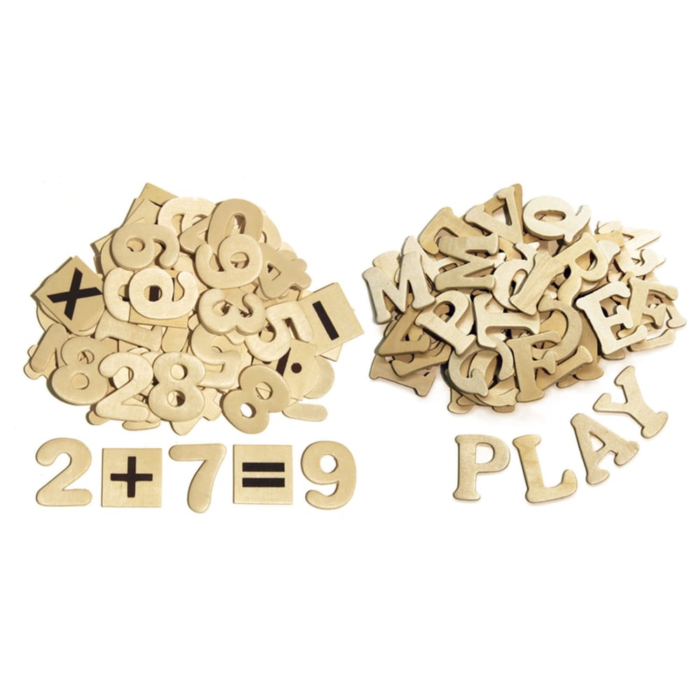 Creativity Street Wood Letters And Numbers, 1-1/2in, Natural, Pack Of 200 Pieces