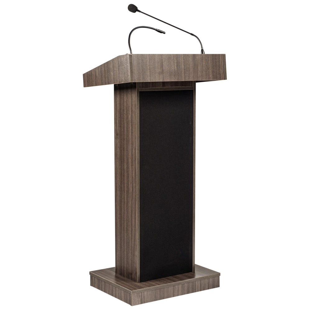 Oklahoma Sound 800X Series Orator Lectern, Wireless Handheld Mic, 46inH x 22inW x 17inD, Ribbonwood