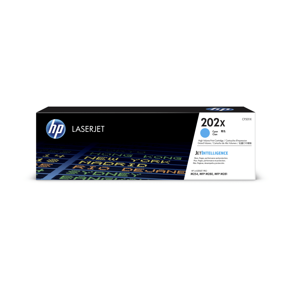 HP 202X Cyan High Yield Toner Cartridge, CF501X