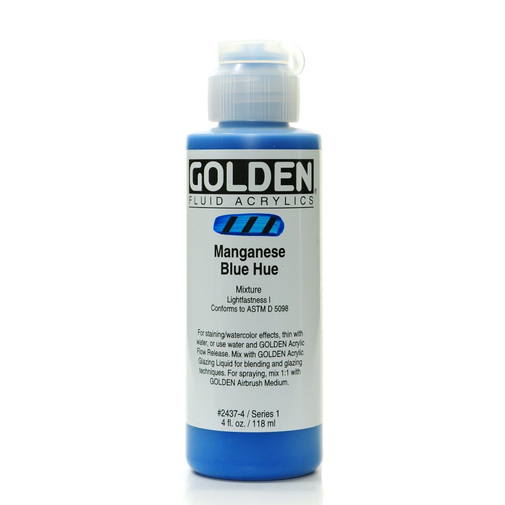 Golden Fluid Acrylic Paint, 4 Oz, Historical Manganese Blue Hue