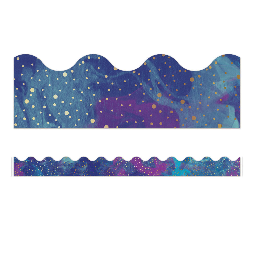 Carson-Dellosa Galaxy Scalloped Bulletin Board Borders, 3ft x 2-1/4in, Pack Of 13 Strips