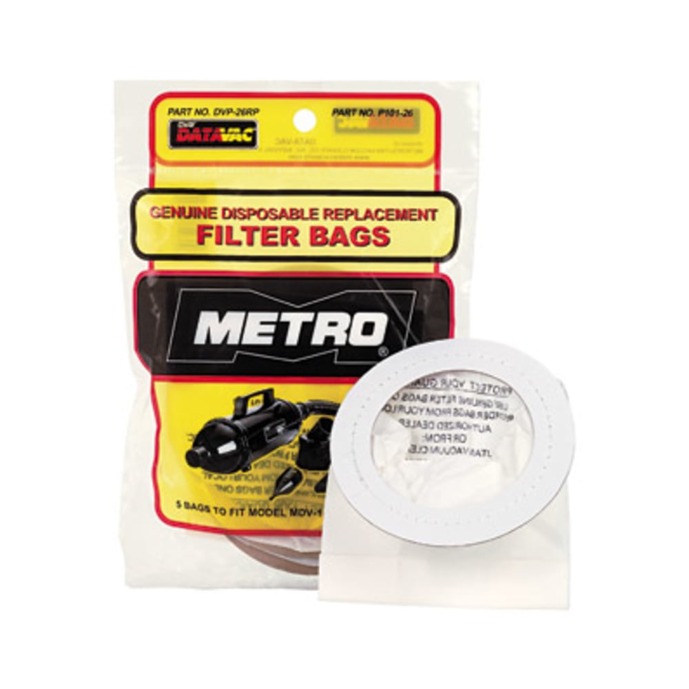 Metropolitan Vacuum Data-Vac/1 Pro Replacement Bags, Pack Of 5