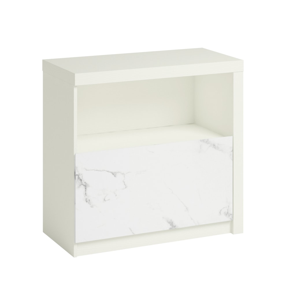 Sauder Hudson Court 31-3/8inW x 15-3/8inD Lateral 1-Drawer File Cabinet, Pearl Oak/Faux White Marble