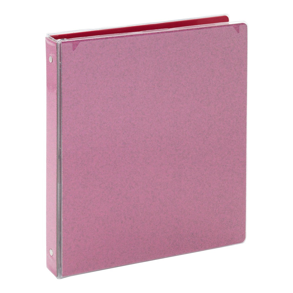 Office Depot Brand Fashion 3-Ring Binder, 1in Round Rings, Pink Glitter