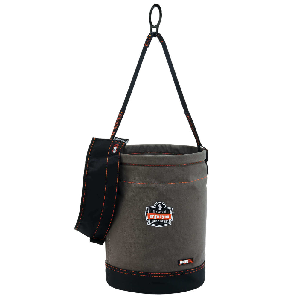 Ergodyne Arsenal 5960T Canvas Hoist Bucket With D-Rings And Top, 17in x 12-1/2in, Gray