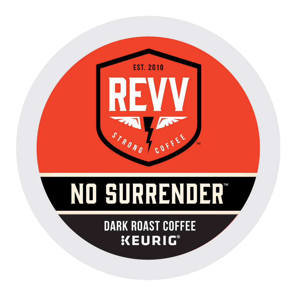 REVV Single-Serve Coffee K-Cup Pods, No Surrender, Carton Of 24