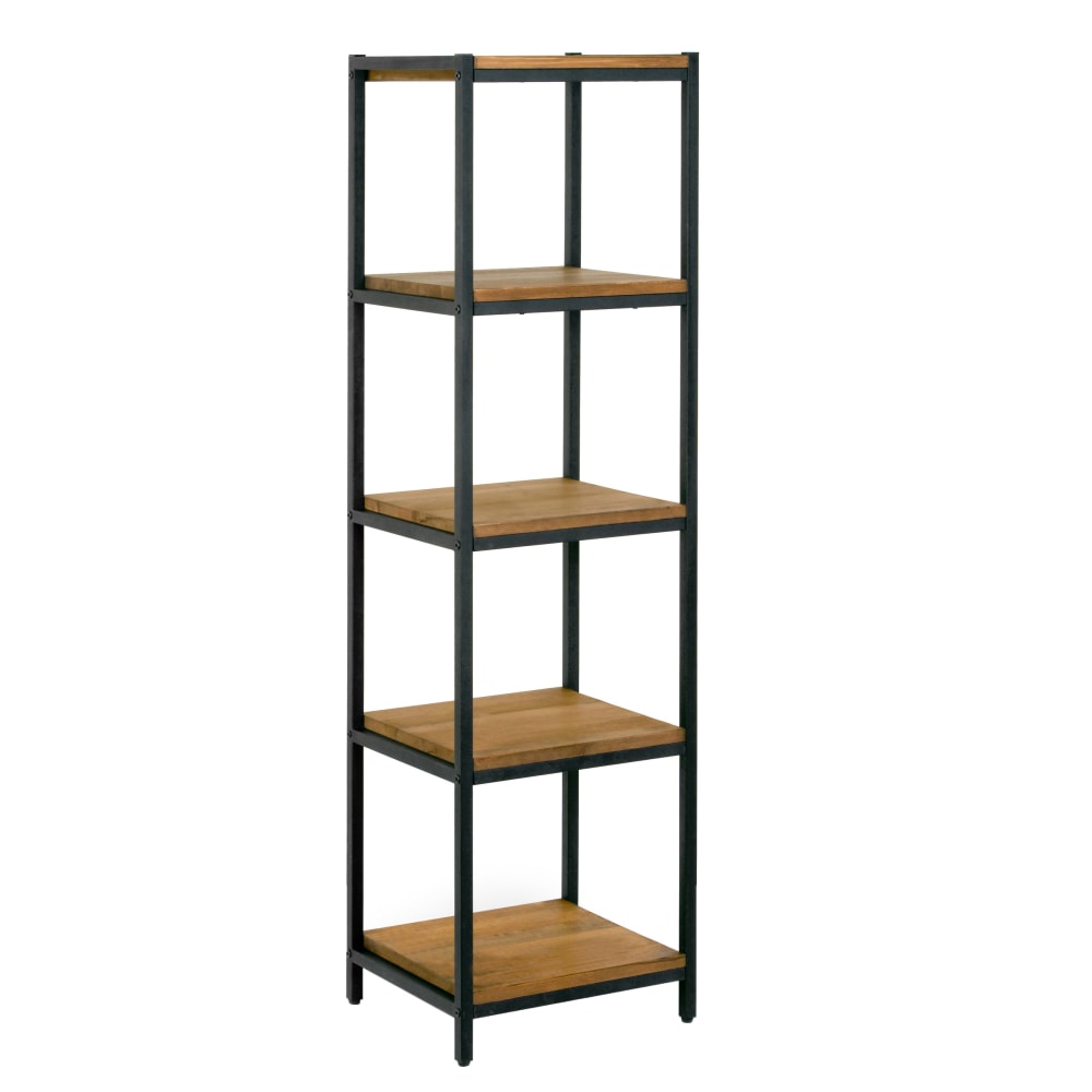 Glamour Home Ailis 58inH 5-Shelf Etagere Bookcase, Brown