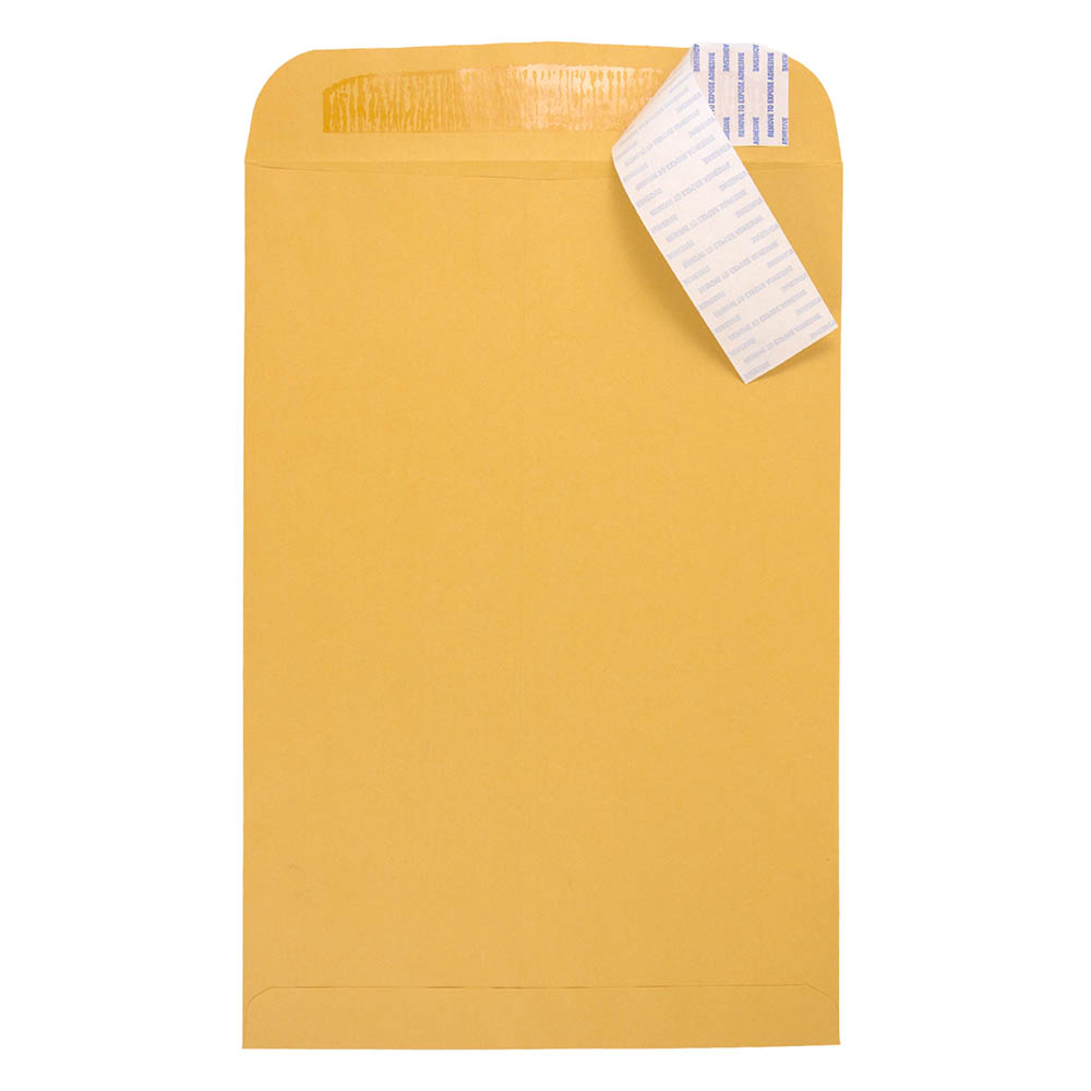 JAM Paper Open-End 12-1/2in x 18-1/2in Envelopes, Peel & Seal Closure, Brown Kraft, Pack Of 250 Envelopes