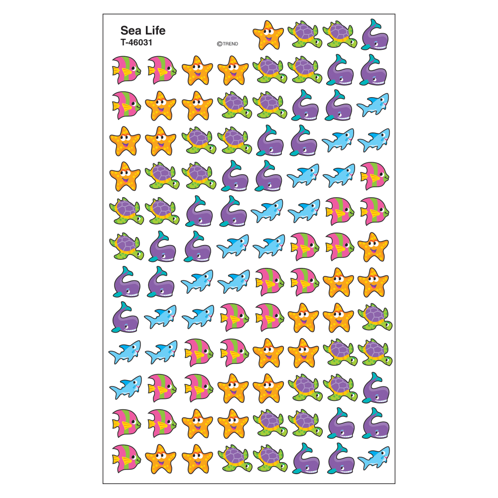 Trend superShapes Stickers, Sea Life, 800 Stickers Per Pack, Set Of 6 Packs