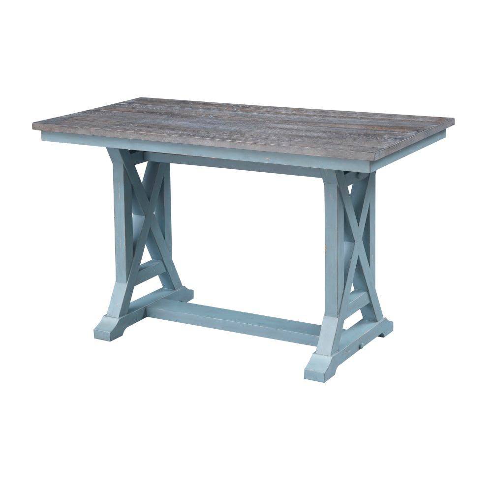 Coast to Coast Wharf Counter-Height Dining Table, 36inH x 60inW x 30inD, Bar Harbor Blue