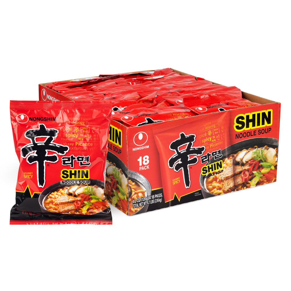 Nongshim Shin Ramyun Noodles, 4.2 Oz, Pack Of 18 Cups