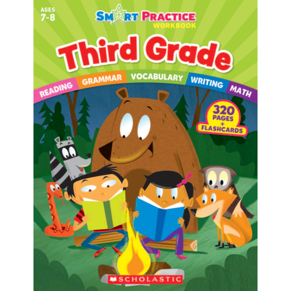 Scholastic Smart Practice Workbook With 48 Flash Cards, Grade 3