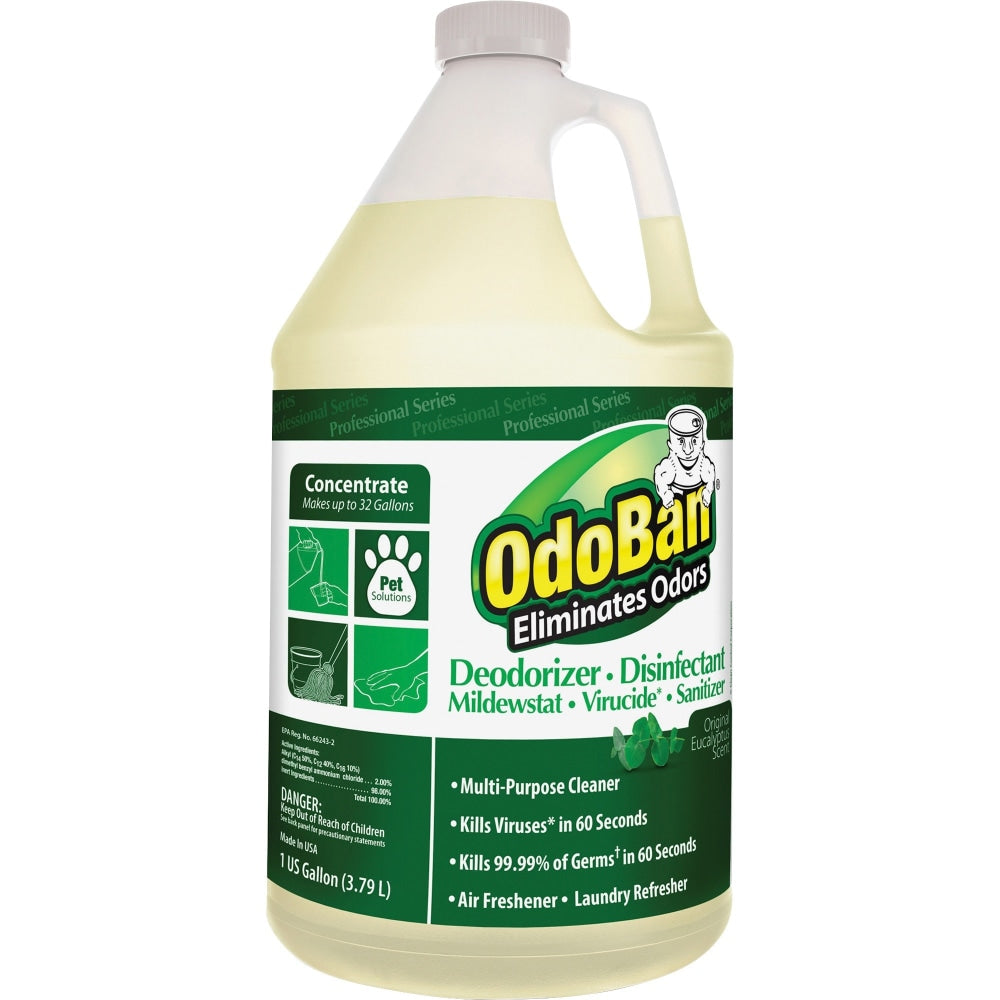 OdoBan Multi-Purpose Deodorizer & Disinfectant Concentrate, Eucalyptus Scent, 128 Oz Bottle