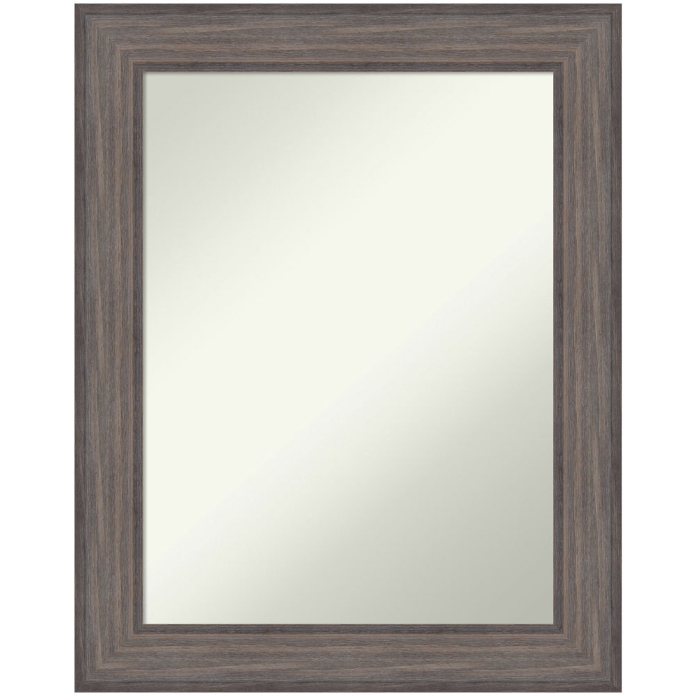 Amanti Art Non-Beveled Rectangle Framed Bathroom Wall Mirror, 29in x 23in, Country Barnwood