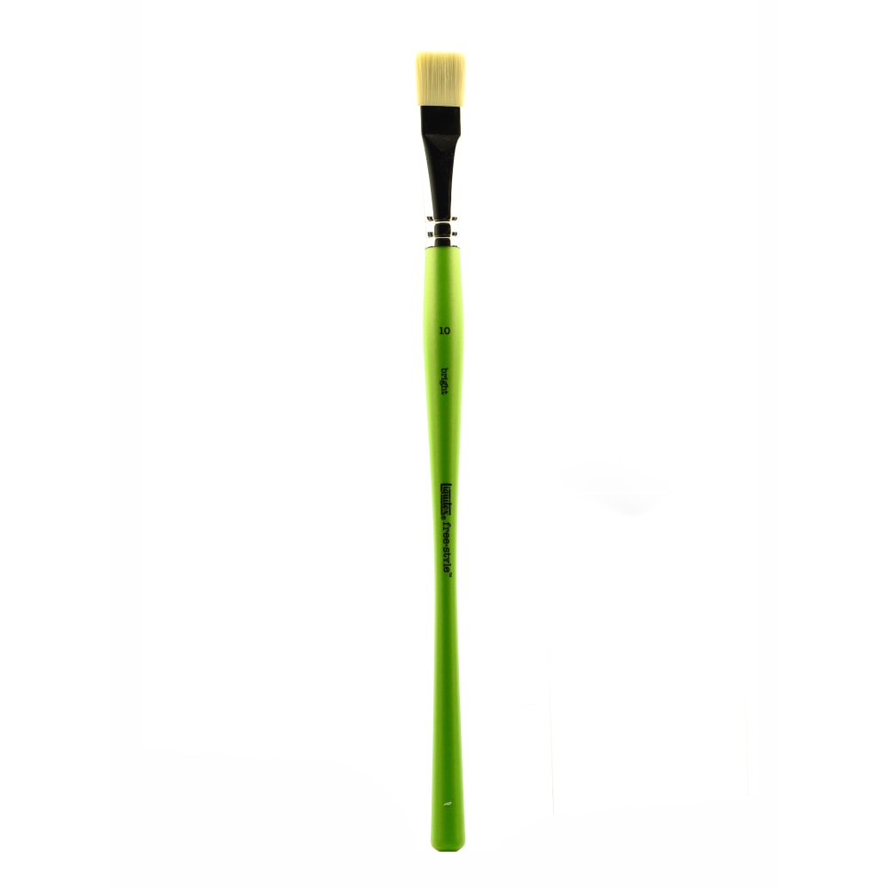 Liquitex Free-Style Detail Paint Brush, Synthetic, Size 10, Bright Bristle, Green