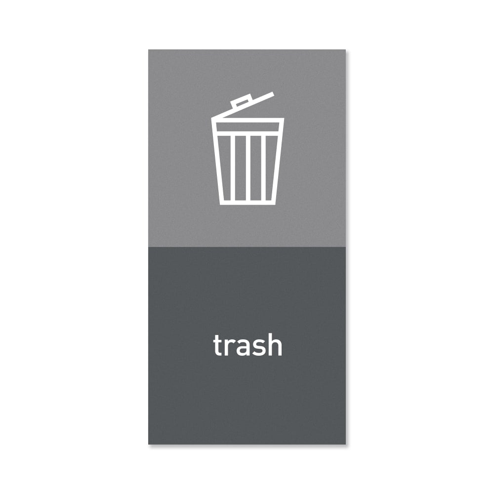 simplehuman Magnetic Trash Label, Trash, 4in x 8in, Gray