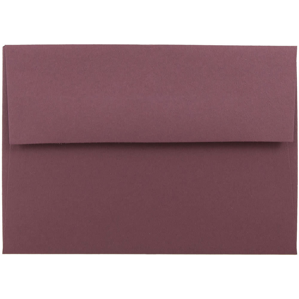 JAM Paper Stationery Set, 4 3/4in x 6 1/2in, Burgundy/White, Set Of 25 Cards And Envelopes