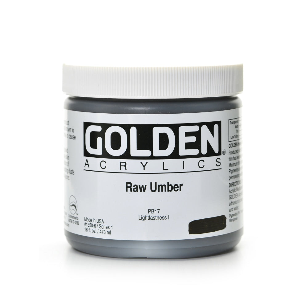 Golden Heavy Body Acrylic Paint, 16 Oz, Raw Umber