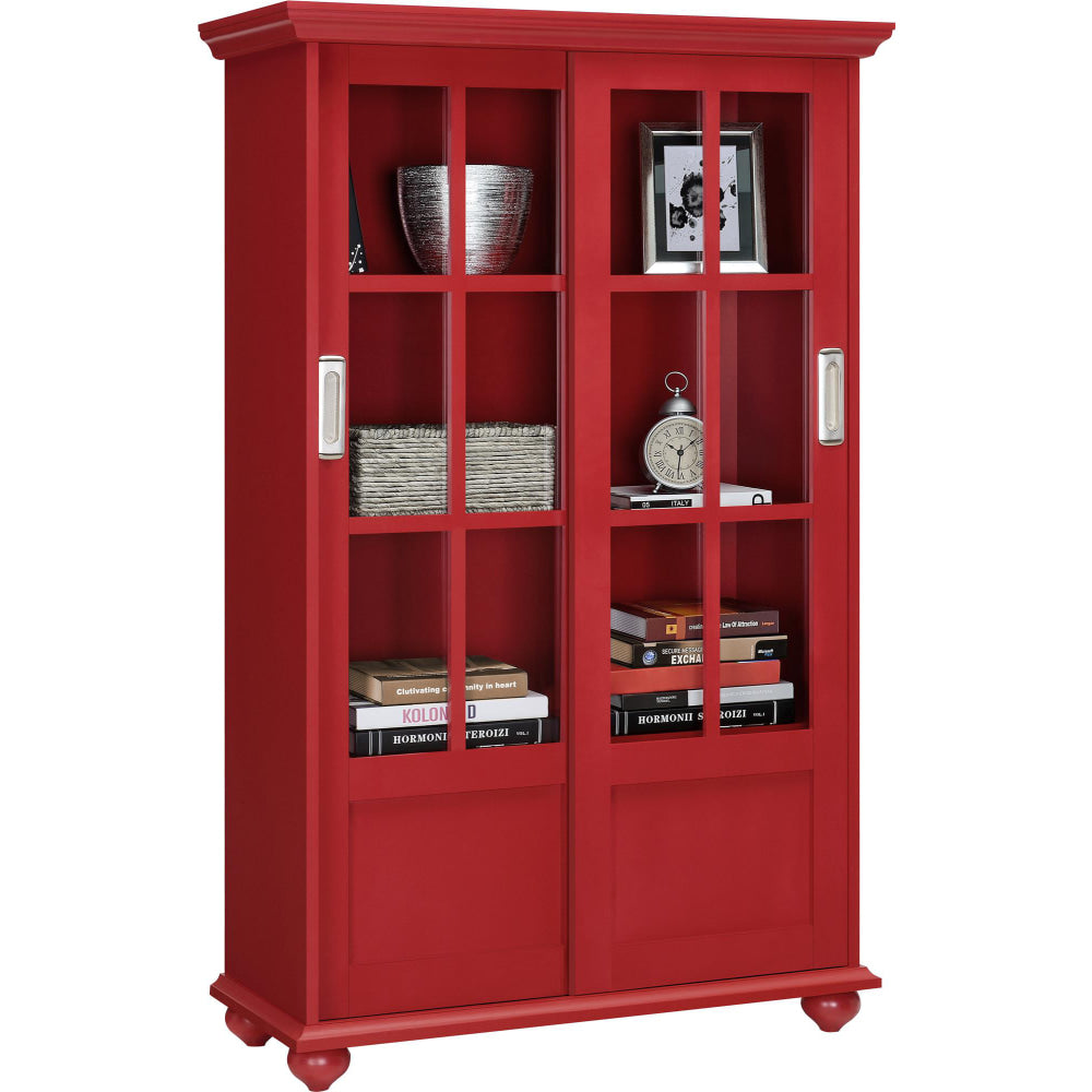 Ameriwood Home Aaron Lane 51inH 4-Shelf Bookcase, Red