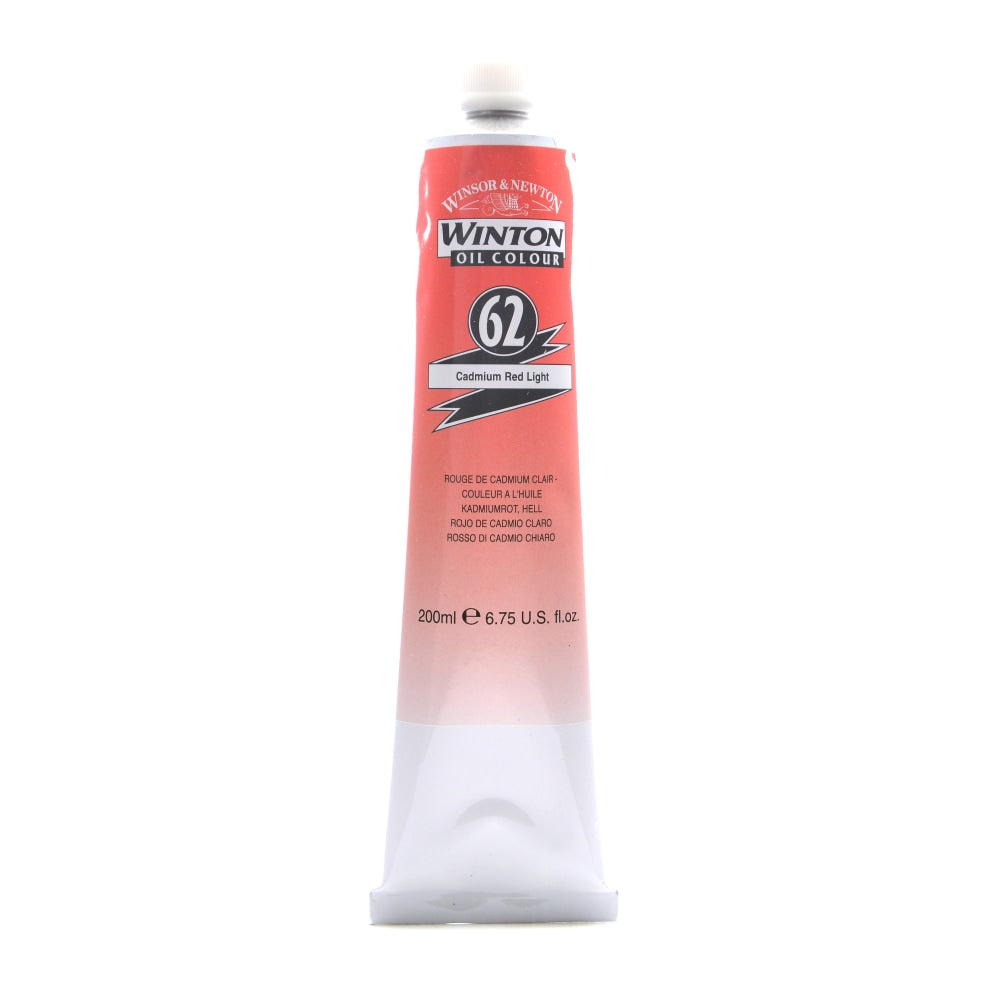 Winsor & Newton Winton Oil Colors, 200 mL, Cadmium Red Light, 62